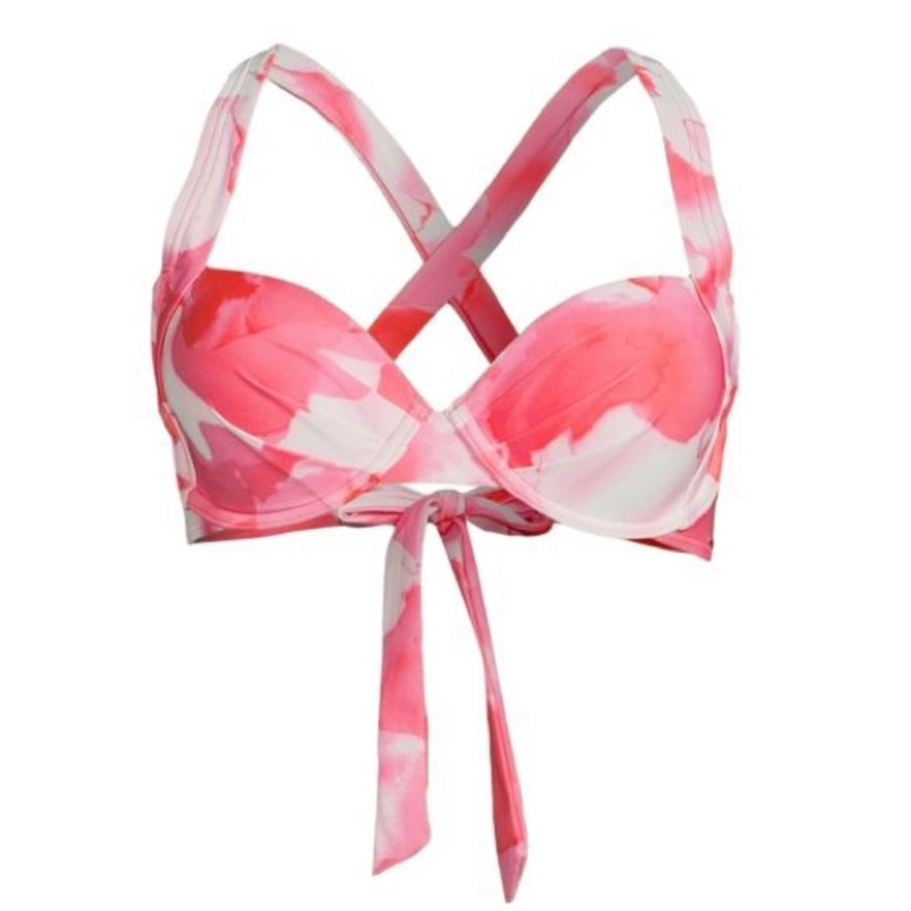 Calvin Klein Pleated Floral Underwire Bikini Top and High Waisted Bottom XS NWT - Picture 9 of 9